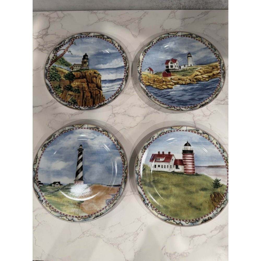 American Atelier Signals 5100 Porcelain Salad/Dessert Plates 8" Set of 4 (four)